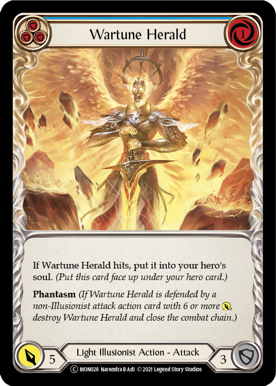 Wartune Herald (Blue) [U-MON028-RF] (Monarch Unlimited)  Unlimited Rainbow Foil | Good Games Morley