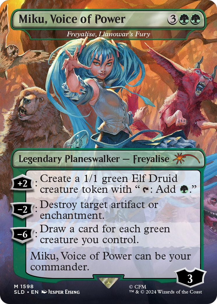 Miku, Voice of Power - Freyalise, Llanowar's Fury [Secret Lair Drop Series] | Good Games Morley