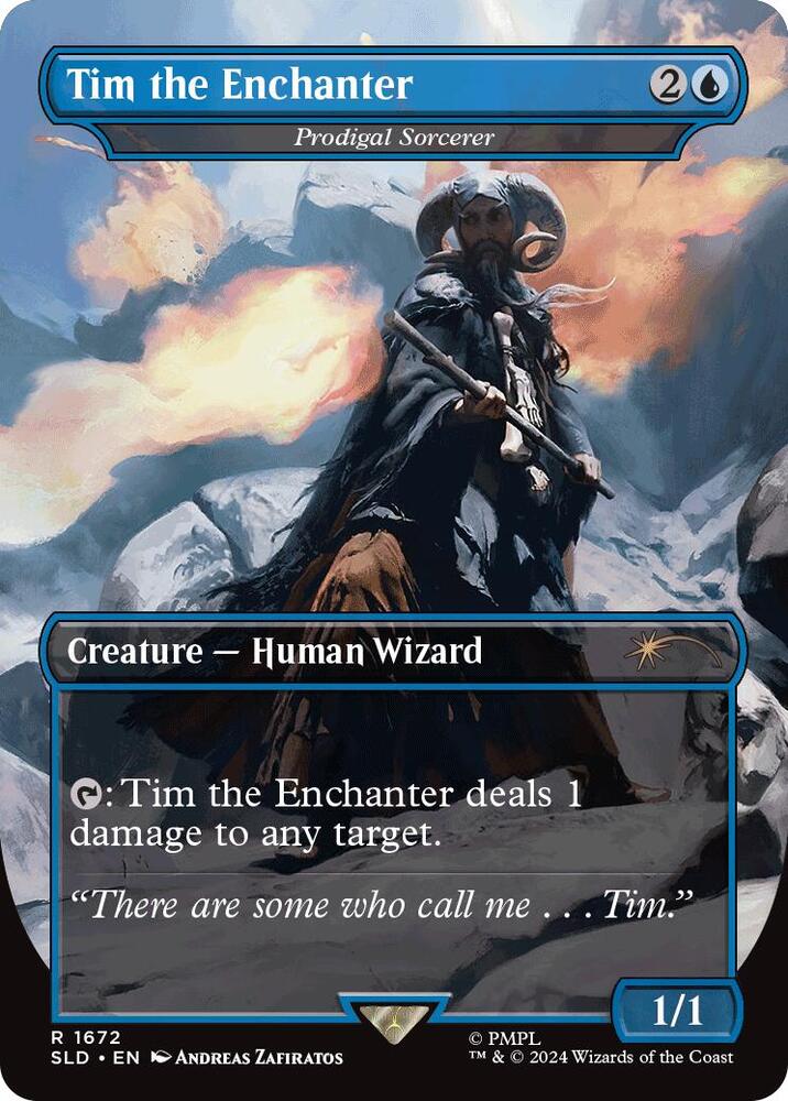 Tim the Enchanter // Prodigal Sorcerer 1672 (Secret Lair Drop Series)  - Borderless | Good Games Morley