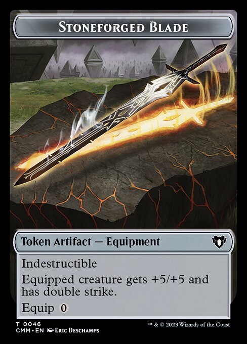 Treasure // Stoneforged Blade Double-Sided Token [Commander Masters Tokens] | Good Games Morley