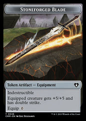 Treasure // Stoneforged Blade Double-Sided Token [Commander Masters Tokens] | Good Games Morley