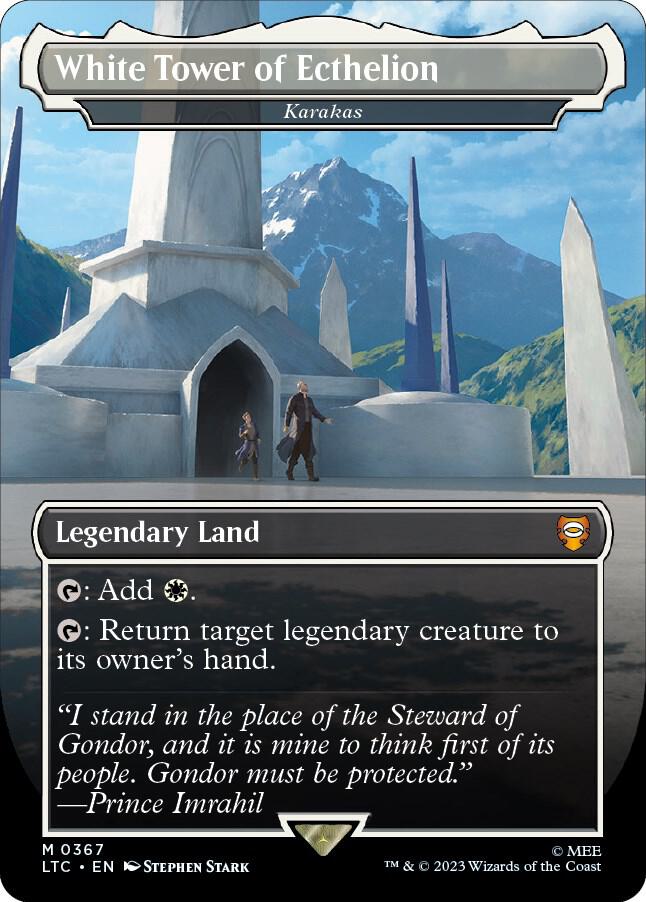 White Tower of Ecthelion Karakas Borderless 367 (Commander: The Lord of the Rings: Tales of Middle-earth)  - Borderless Foil | Good Games Morley