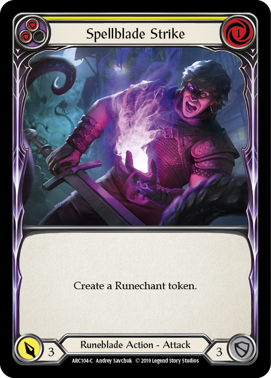 Spellblade Strike (Yellow) [ARC104-C] (Arcane Rising)  1st Edition Rainbow Foil | Good Games Morley