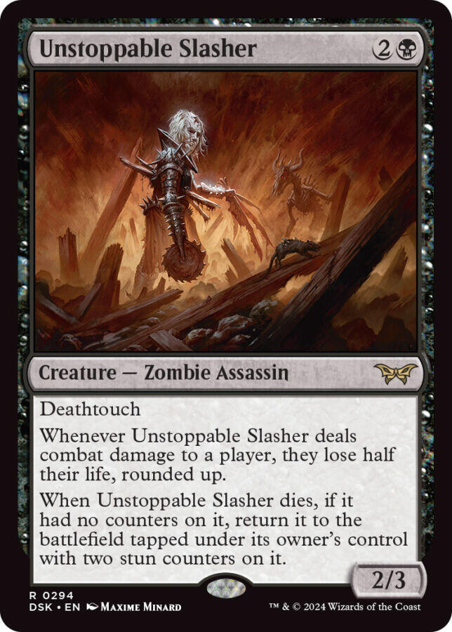 Unstoppable Slasher (Lurking Evil) 294 (Duskmourn: House of Horror)  - Foil | Good Games Morley