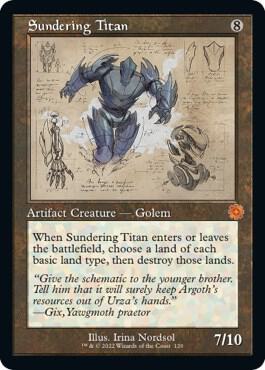 Sundering Titan Schematic 120/63 (The Brothers' War: Retro Frame Artifacts)  - Foil | Good Games Morley