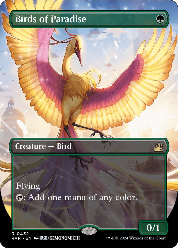 Birds of Paradise 432/291 (Ravnica Remastered)  - Borderless Foil | Good Games Morley