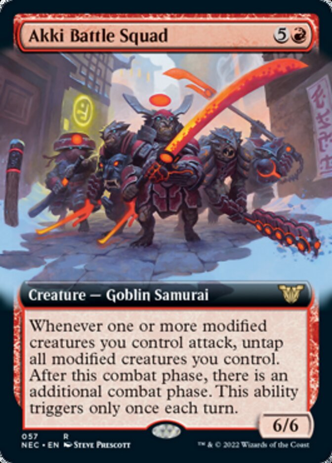 Akki Battle Squad (Extended Art) [Kamigawa: Neon Dynasty Commander] | Good Games Morley