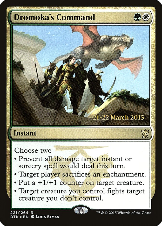 Dromoka's Command [Dragons of Tarkir Prerelease Promos] | Good Games Morley