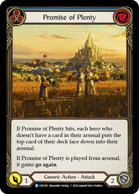 Promise of Plenty (Blue) [CRU185] (Crucible of War)  1st Edition Normal | Good Games Morley