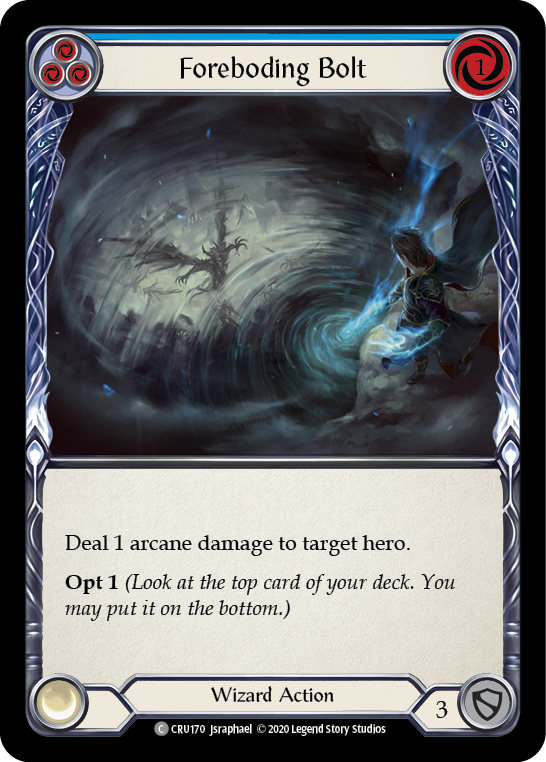 Foreboding Bolt (Blue) [CRU170] (Crucible of War)  1st Edition Rainbow Foil | Good Games Morley
