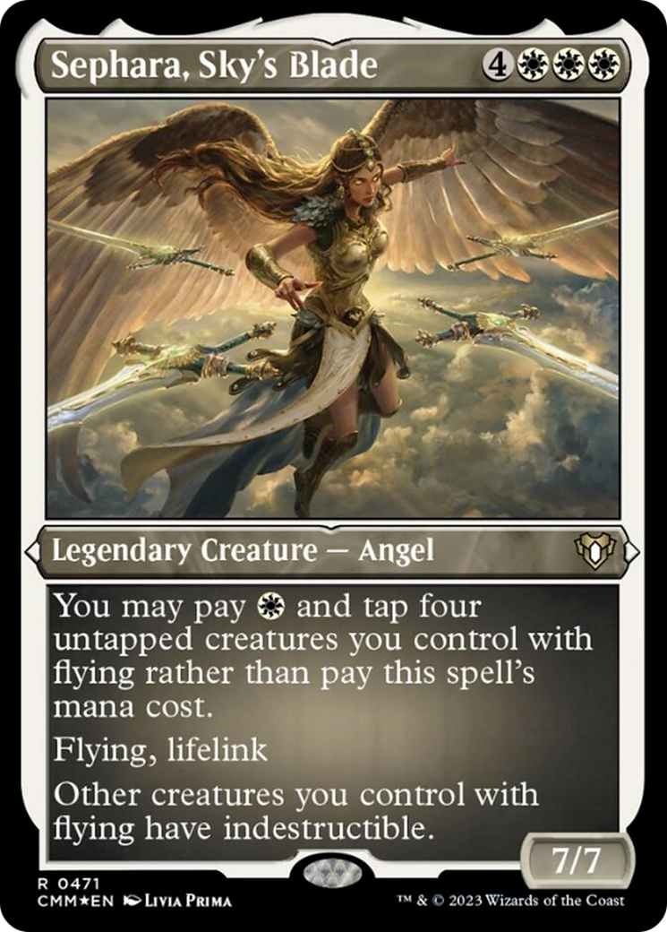 Sephara, Sky's Blade (Foil Etched) [Commander Masters] | Good Games Morley