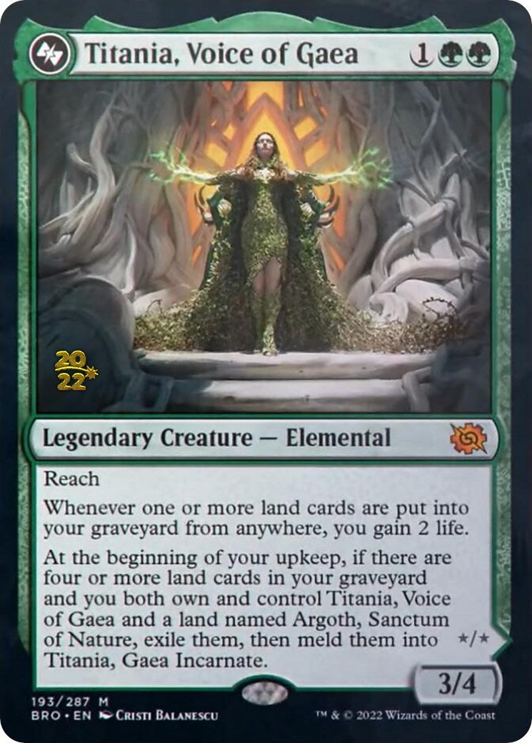 Titania, Voice of Gaea [The Brothers' War Prerelease Promos] | Good Games Morley