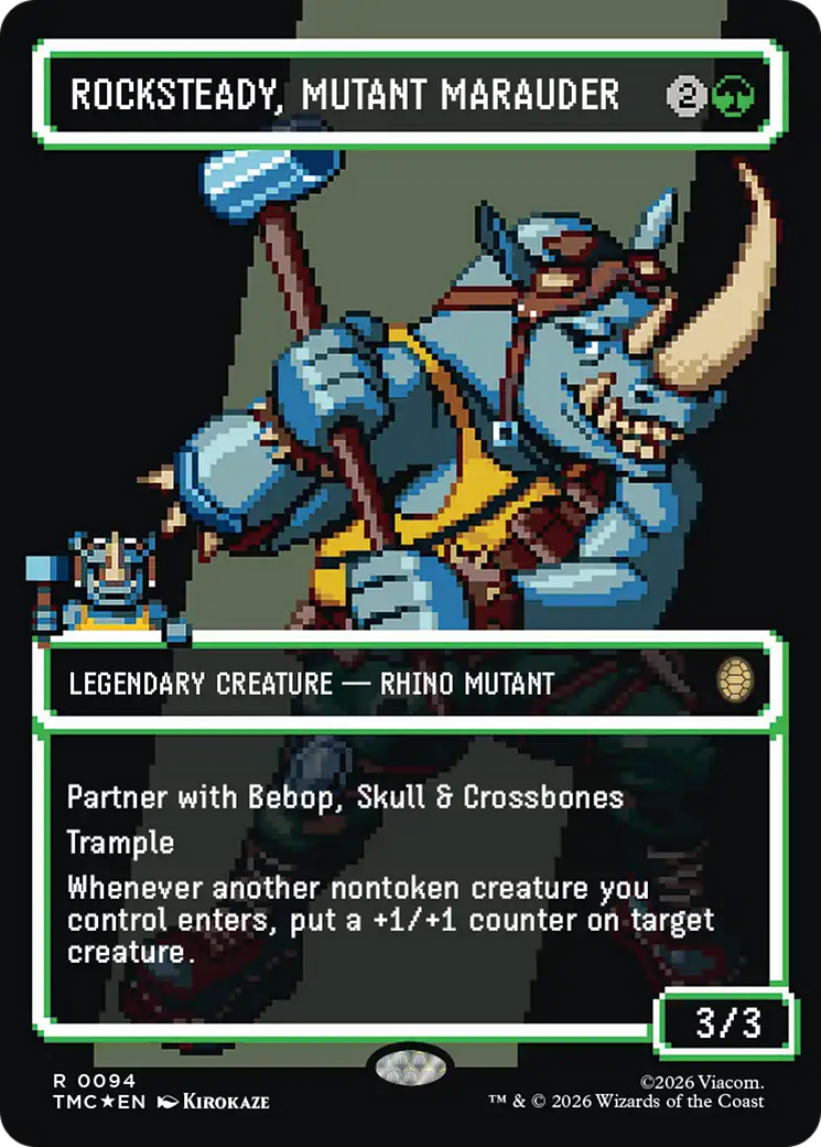 Rocksteady, Mutant Marauder (Borderless) (Surge Foil) [Teenage Mutant Ninja Turtles Commander] | Good Games Morley