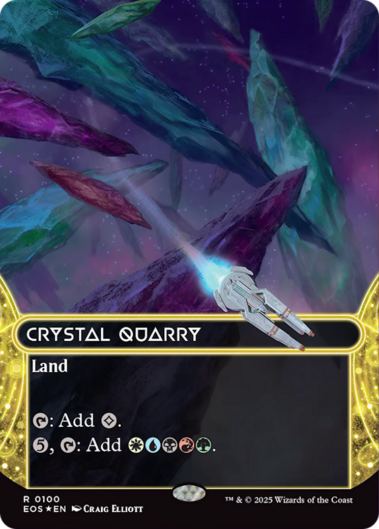 Crystal Quarry (0100) (Borderless) (Galaxy Foil) [Edge of Eternities: Stellar Sights] | Good Games Morley