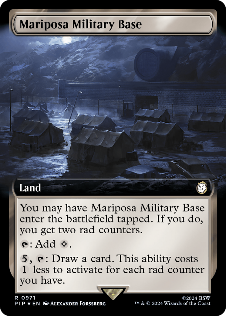 Mariposa Military Base (Extended Art) (Surge Foil) [Fallout] | Good Games Morley