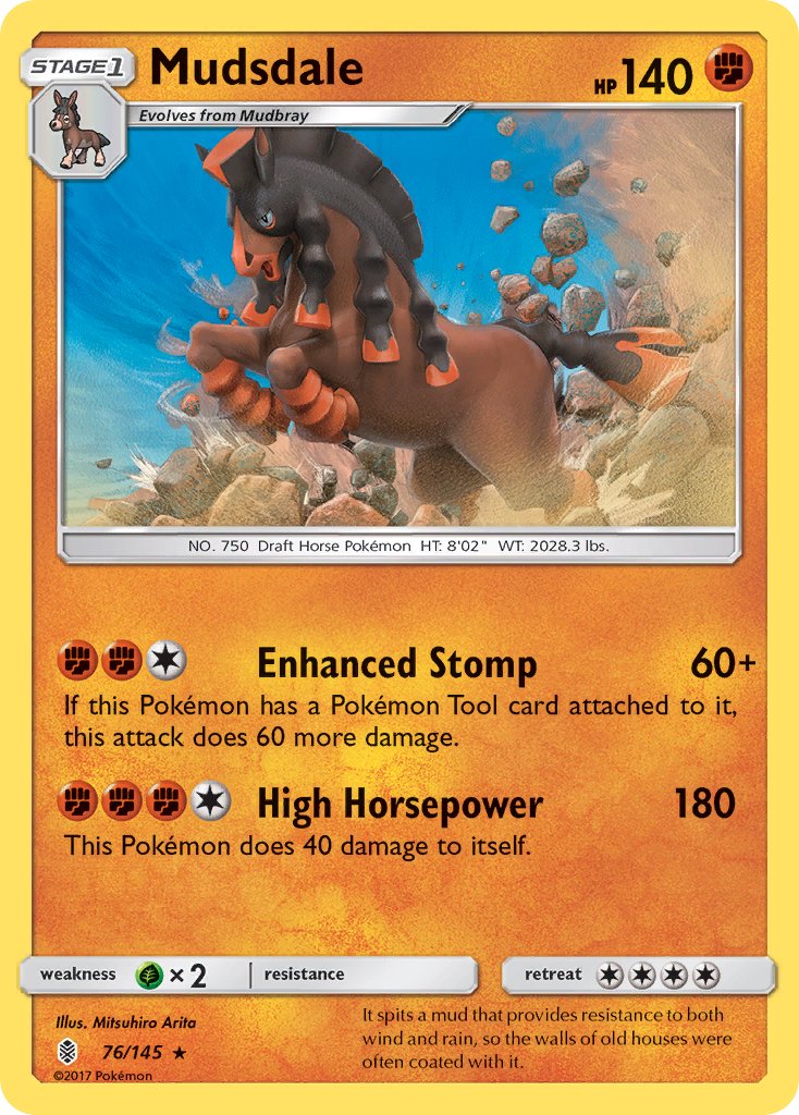 Mudsdale (76/145) (Prerelease Kit Exclusive) (Theme Deck Exclusive) [Sun & Moon: Guardians Rising] | Good Games Morley