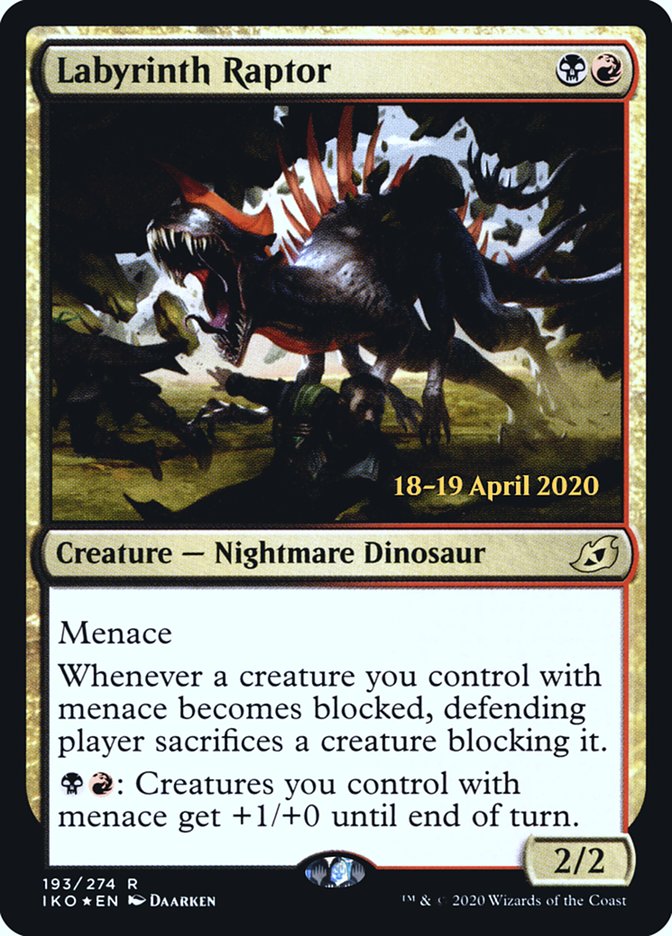 Labyrinth Raptor [Ikoria: Lair of Behemoths Prerelease Promos] | Good Games Morley