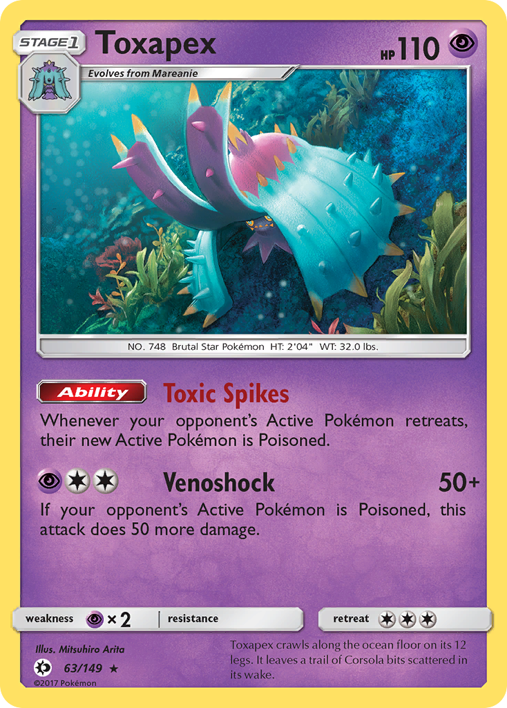 Toxapex (63/149) [Sun & Moon: Base Set] | Good Games Morley