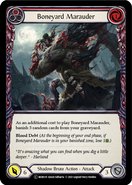 Boneyard Marauder (Red) [U-MON135-RF] (Monarch Unlimited)  Unlimited Rainbow Foil | Good Games Morley