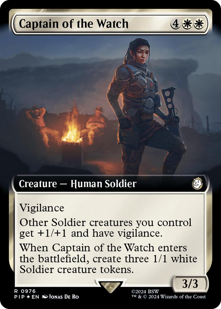 Captain of the Watch (Extended Art) (Surge Foil) [Fallout] | Good Games Morley