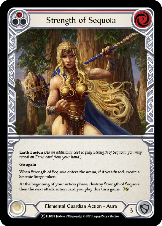 Strength of Sequoia (Red) [U-ELE028] (Tales of Aria Unlimited)  Unlimited Rainbow Foil | Good Games Morley