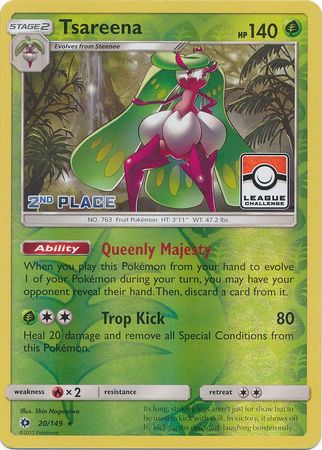 Tsareena (20/149) (League 2nd Place) [Sun & Moon: Base Set] | Good Games Morley