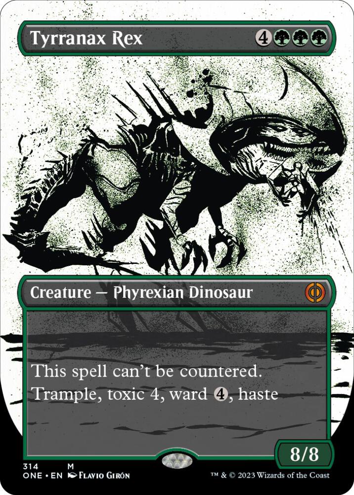 Tyrranax Rex 314 (Phyrexia: All Will Be One)  - Borderless | Good Games Morley