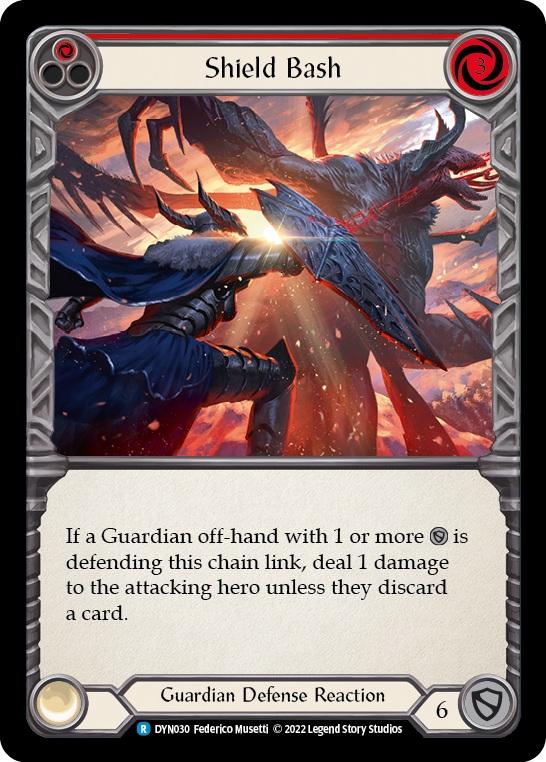 Shield Bash (Red) [DYN030] (Dynasty)  Rainbow Foil | Good Games Morley