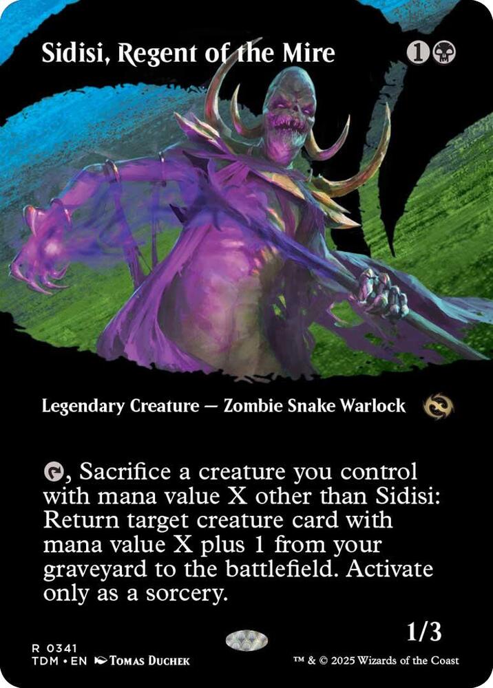 Sidisi, Regent of the Mire 341/291 (Tarkir: Dragonstorm)  - Borderless Foil | Good Games Morley