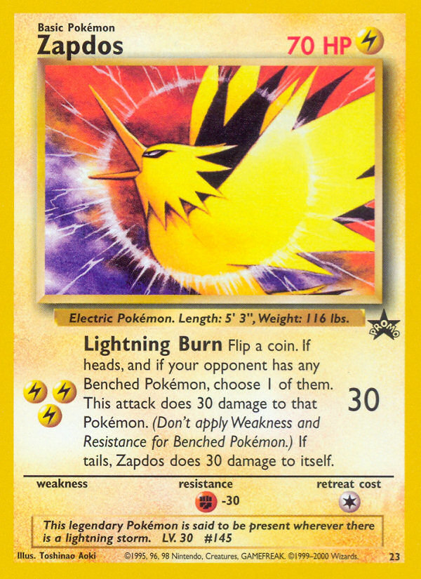 Zapdos (23) [Wizards of the Coast: Black Star Promos] | Good Games Morley