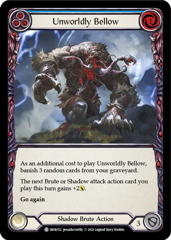 Unworldly Bellow (Blue) [MON152-RF] (Monarch)  1st Edition Rainbow Foil | Good Games Morley