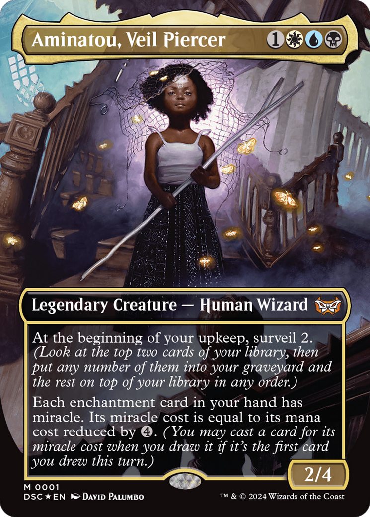 Aminatou, Veil Piercer (Borderless) [Duskmourn: House of Horror Commander] | Good Games Morley