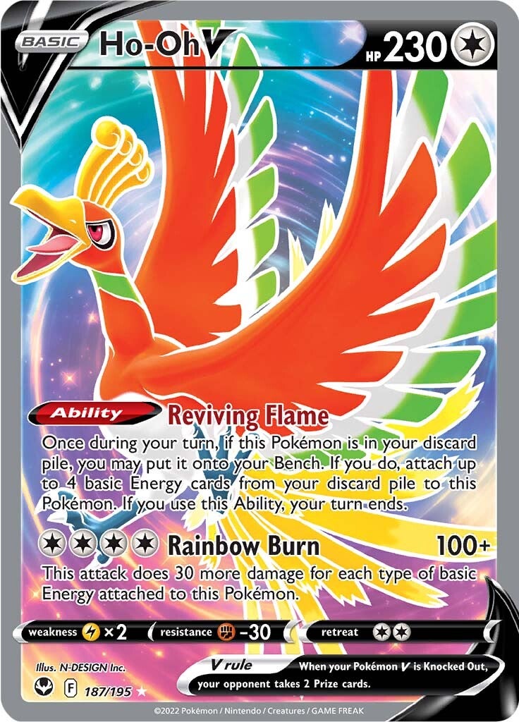 Ho-oh V (187/195) [Sword & Shield: Silver Tempest] | Good Games Morley