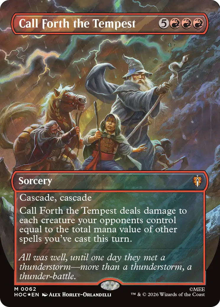 Call Forth the Tempest (Borderless) (Surge Foil) [The Hobbit: Eternal-Legal] | Good Games Morley