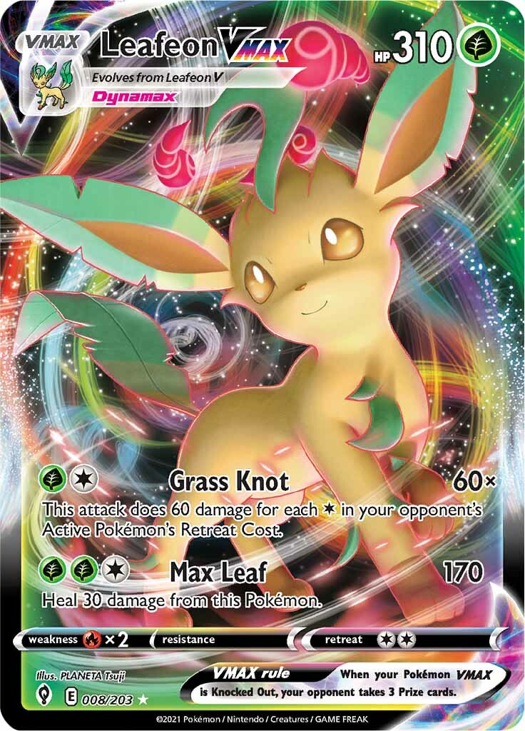 Leafeon VMAX (008/203) [Sword & Shield: Evolving Skies] | Good Games Morley