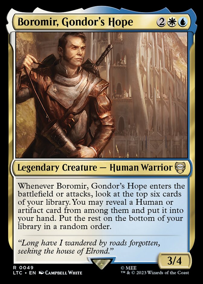 Boromir, Gondor's Hope 49/347 (Commander: The Lord of the Rings: Tales of Middle-earth)  | Good Games Morley