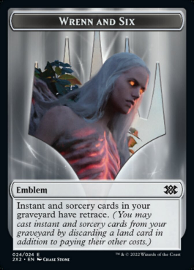 Wrenn and Six Emblem // Spirit (008) Double-Sided Token [Double Masters 2022 Tokens] | Good Games Morley
