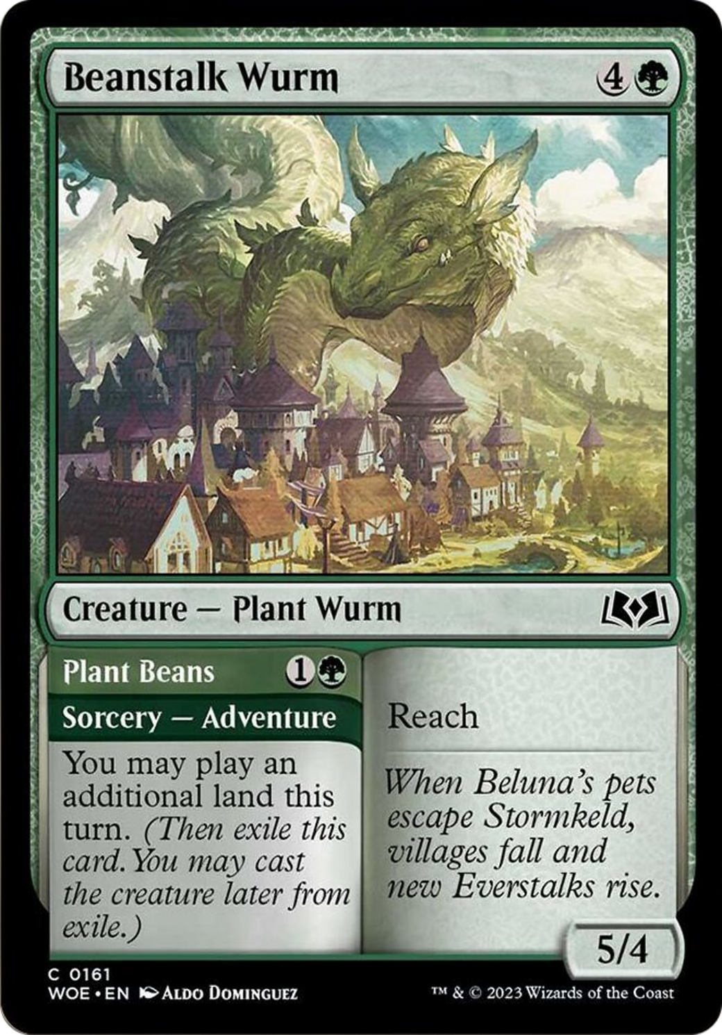 Beanstalk Wurm // Plant Beans [Wilds of Eldraine] | Good Games Morley