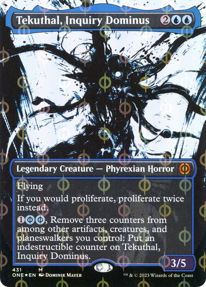 Tekuthal, Inquiry Dominus 431/ (Phyrexia: All Will Be One)  - Borderless Compleat Foil | Good Games Morley