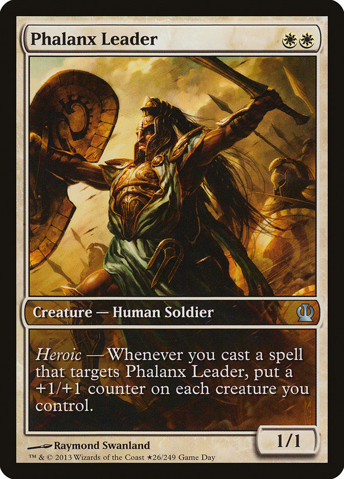Phalanx Leader (Game Day) (Extended Art) [Theros Promos] | Good Games Morley