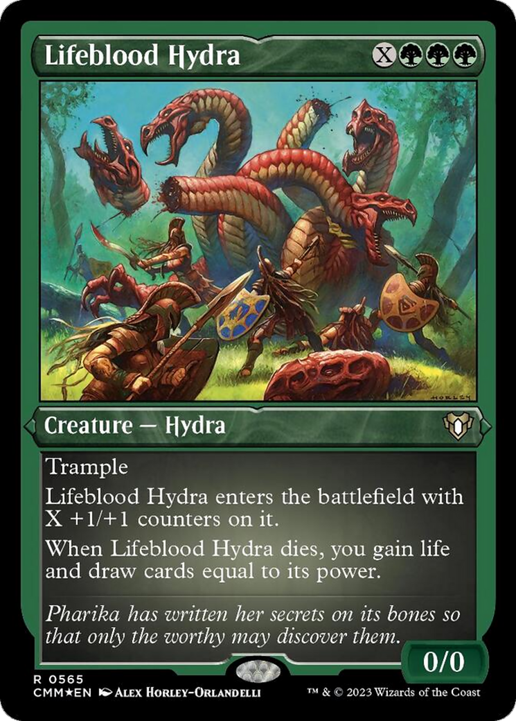 Lifeblood Hydra (Foil Etched) [Commander Masters] | Good Games Morley