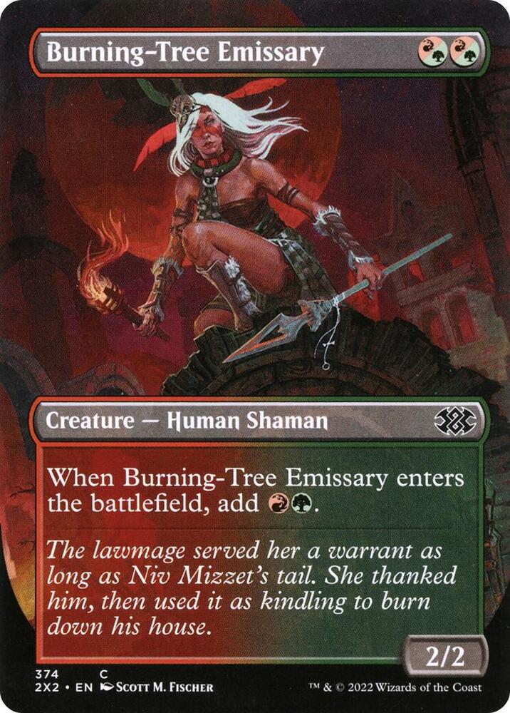 Burning Tree Emissary Borderless 374 (Double Masters 2022)  | Good Games Morley