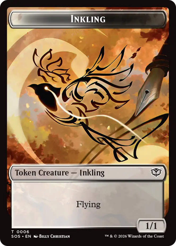 Fractal (0004) // Inkling (006) Double-Sided Token [Secrets of Strixhaven Tokens] | Good Games Morley