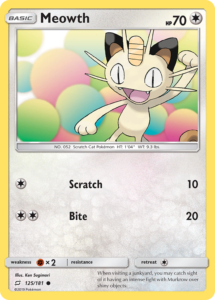 Meowth (125/181) [Sun & Moon: Team Up] | Good Games Morley