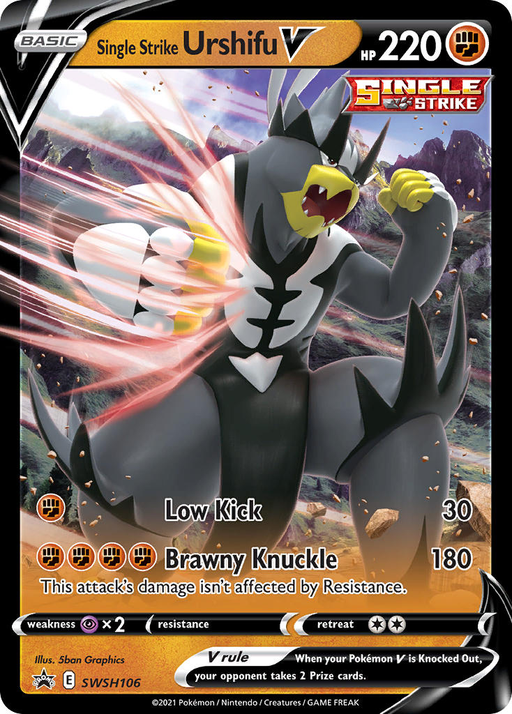 Single Strike Urshifu V (SWSH106) (Jumbo Card) [Sword & Shield: Black Star Promos] | Good Games Morley