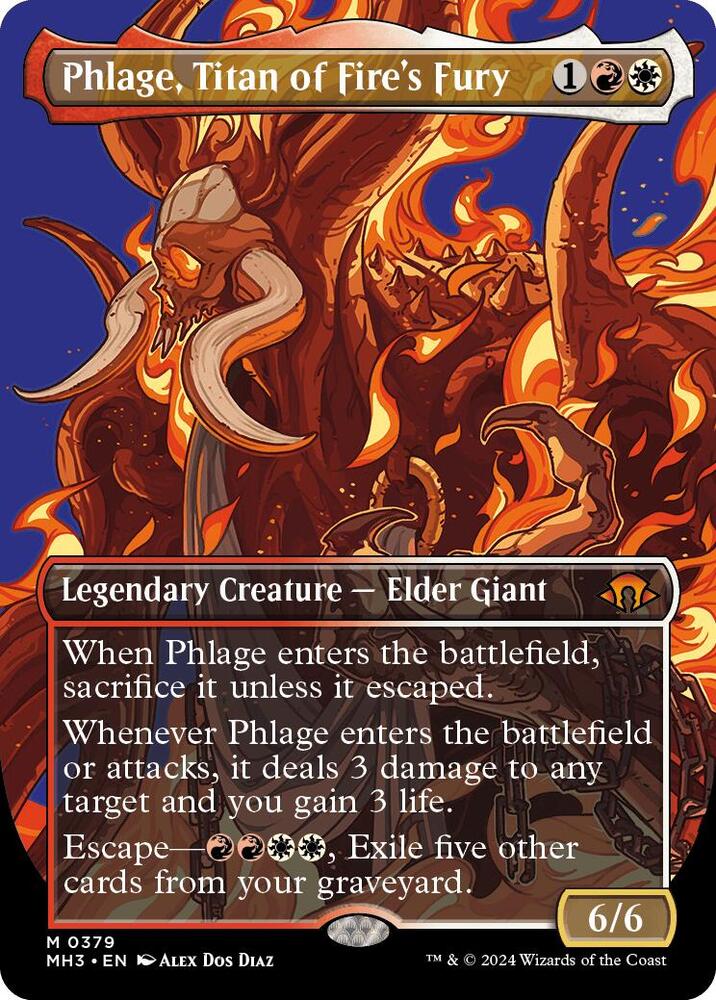 Phlage, Titan of Fires Fury 379/319 (Modern Horizons 3)  - Borderless Foil | Good Games Morley