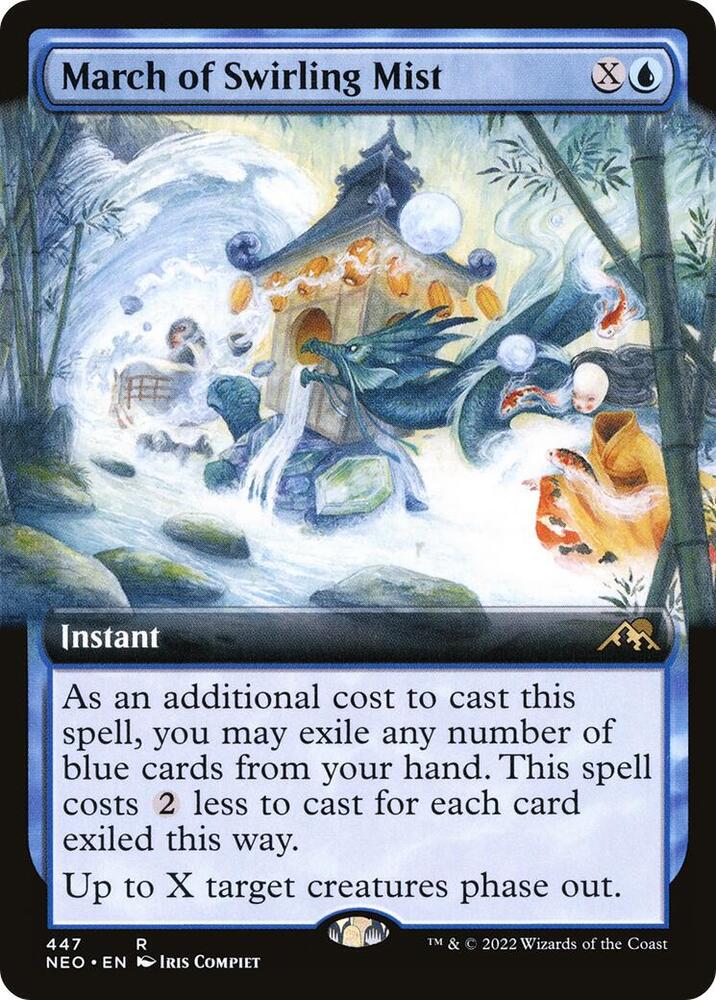 March of Swirling Mist 447 (Kamigawa: Neon Dynasty)  - Extended Art Foil | Good Games Morley