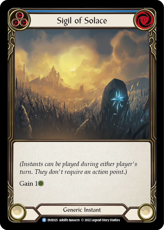 Sigil of Solace (Blue) [DVR025] (Classic Battles: Rhinar vs Dorinthea) | Good Games Morley