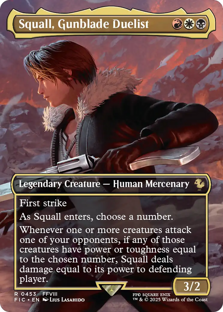 Squall, Gunblade Duelist (Borderless) [FINAL FANTASY Commander] | Good Games Morley