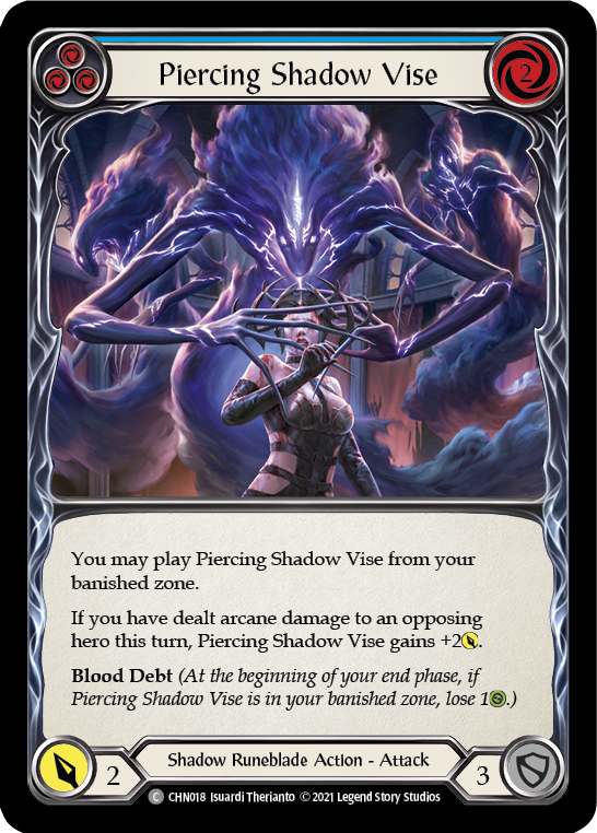 Piercing Shadow Vise (Blue) [CHN018] (Monarch Chane Blitz Deck) | Good Games Morley